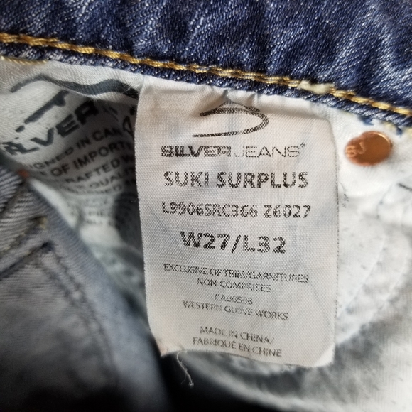 Silver Women Jean Sz 27 SUKI Surplus Boot Cut - Picture 5 of 6